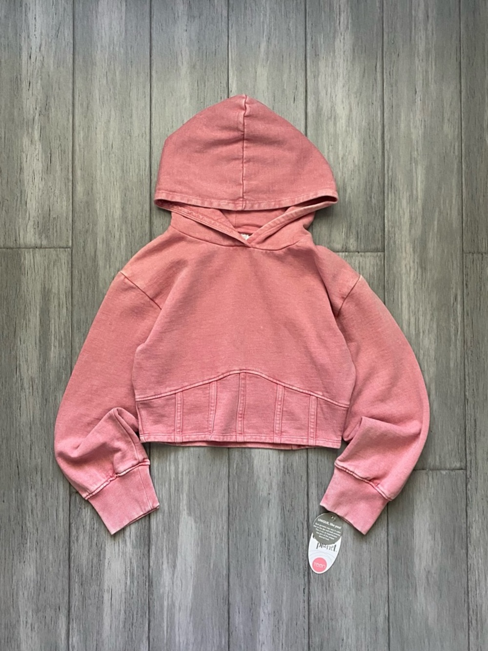 Colorful Planet Girls Cropped Dusty Pink Hoodie NWT L(12)